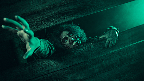 Reaching out for a friend at Haunted Hollow